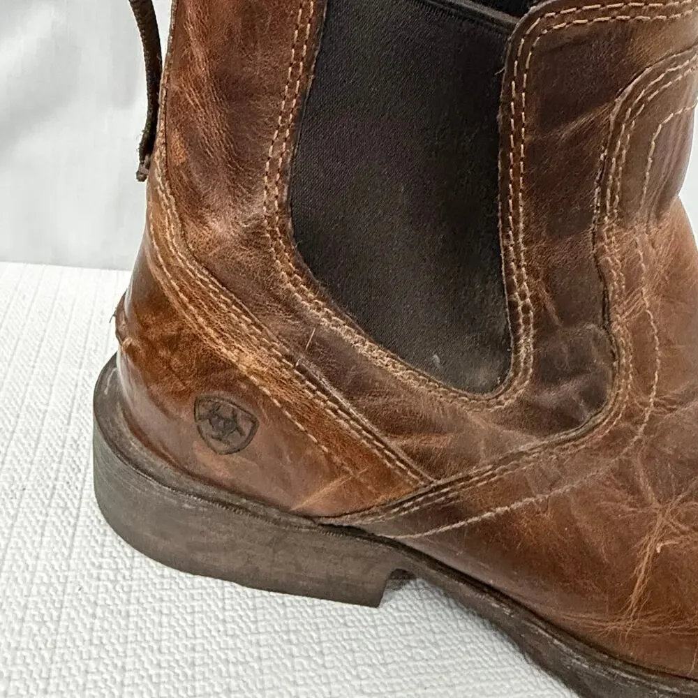 Ariat Midtown Rambler Square Toe Chelsea Boot Men's 12 D Barn Brown Leather